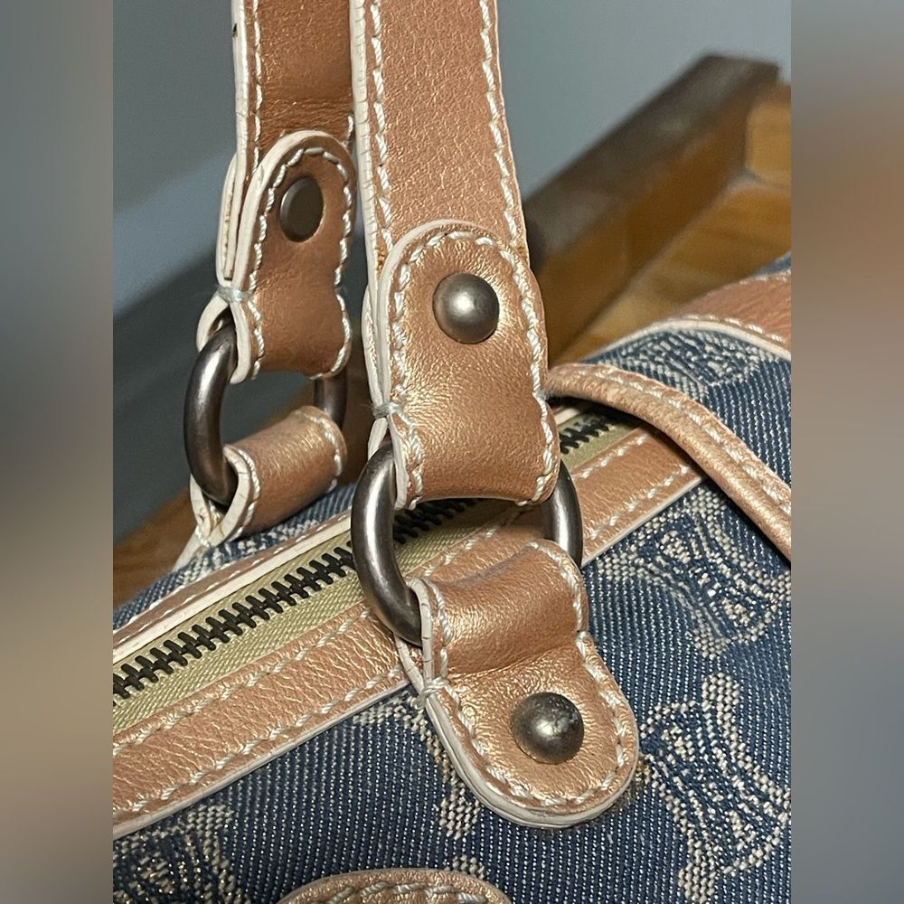 Celine Macadam Denim Bag with Leather Trim & Chain – Authentic - Picture 7 of 10